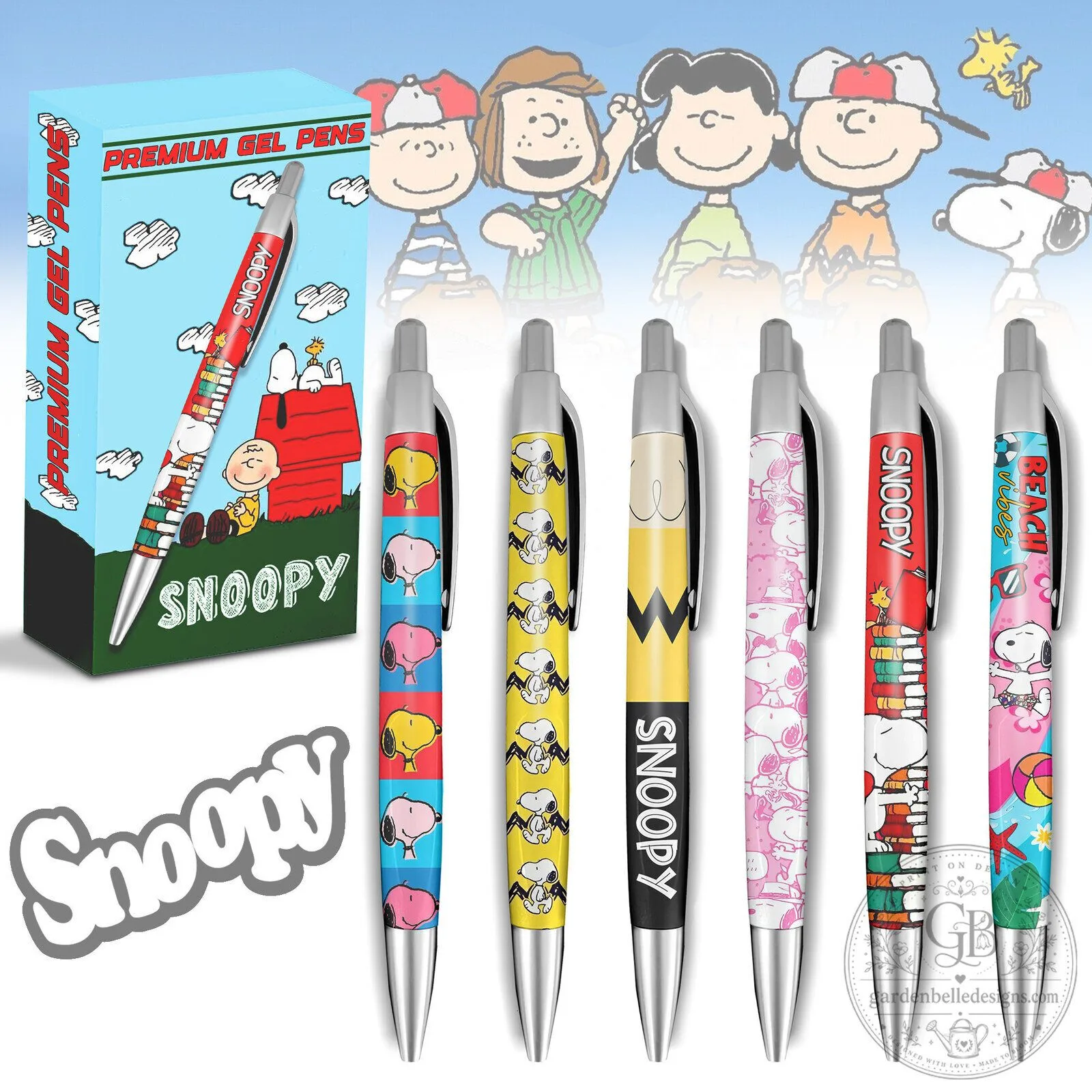 Snoopy Peanuts Cartoon Character Gel Pen Set