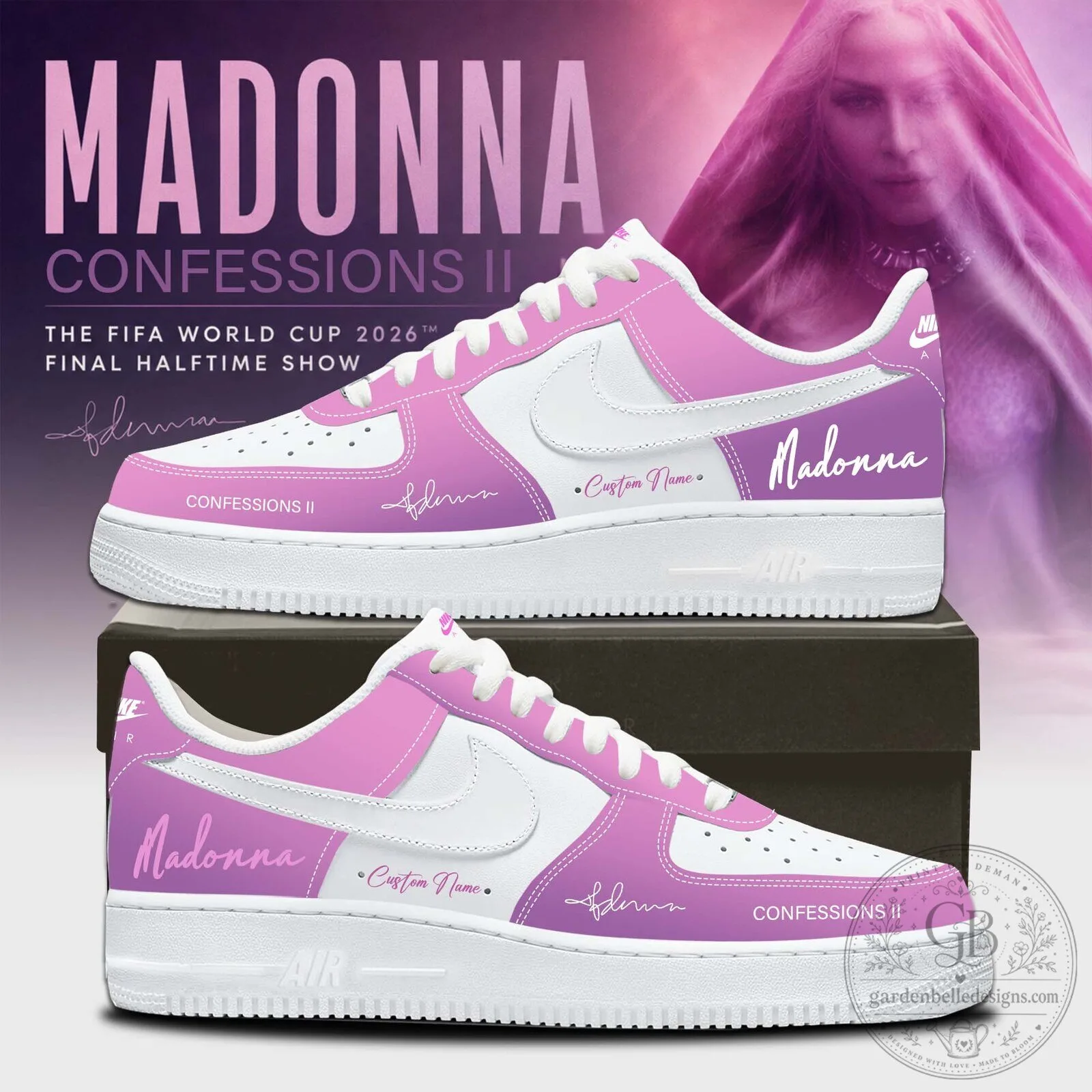 …Madonna Confessions II Limited Custom Name AF1 Shoes v6