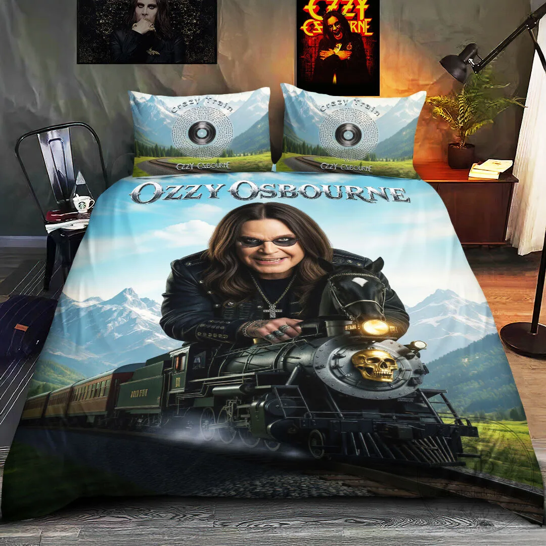 Bedding Set Featuring Ozzy Osbourne's Crazy Train Album Art