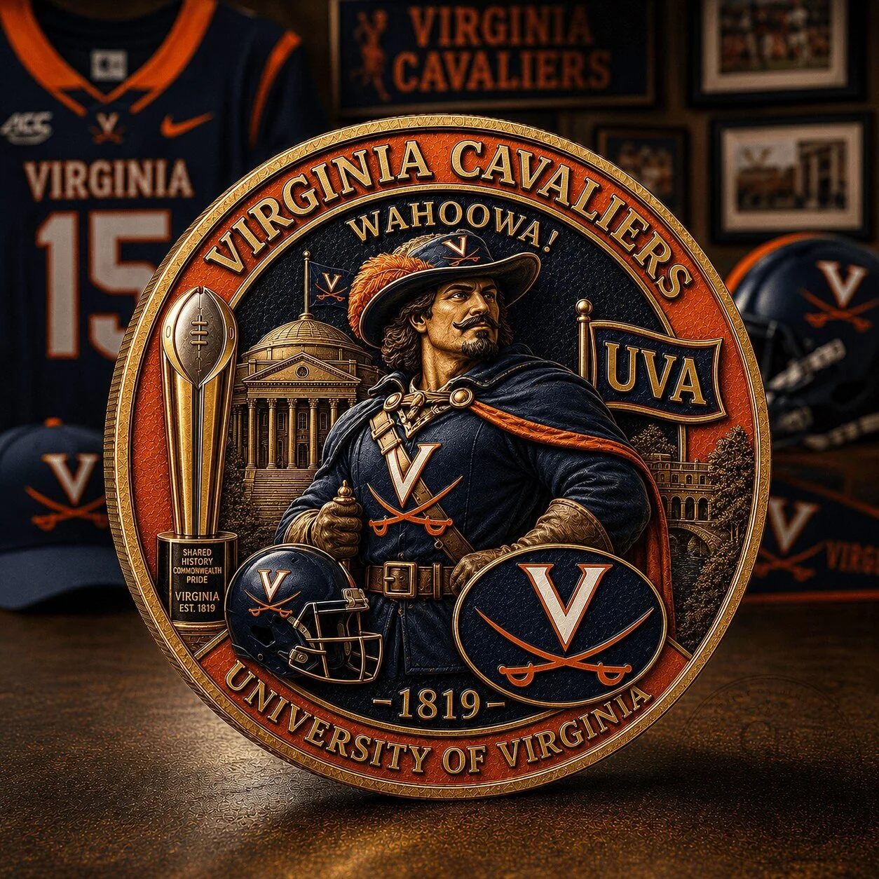 Commemorative Coin for Wahoowa - University of Virginia Cavaliers