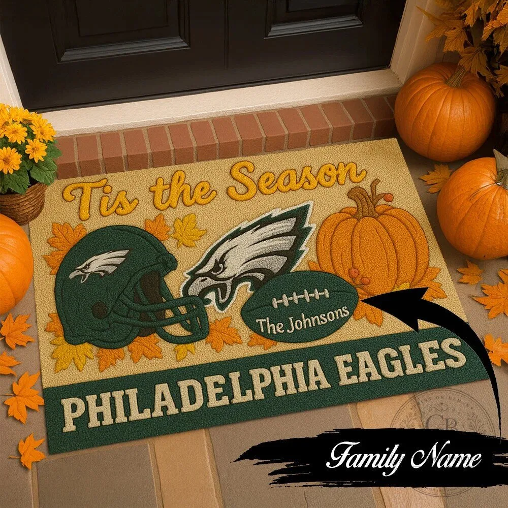 Philadelphia Eagles Halloween Tis the Season Football Doormat