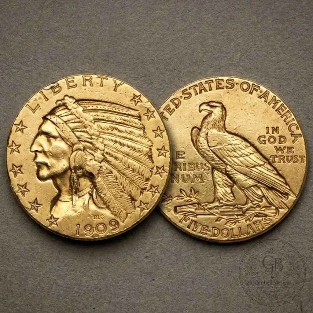 1909 United States Indian Head Gold Five Dollar Coin