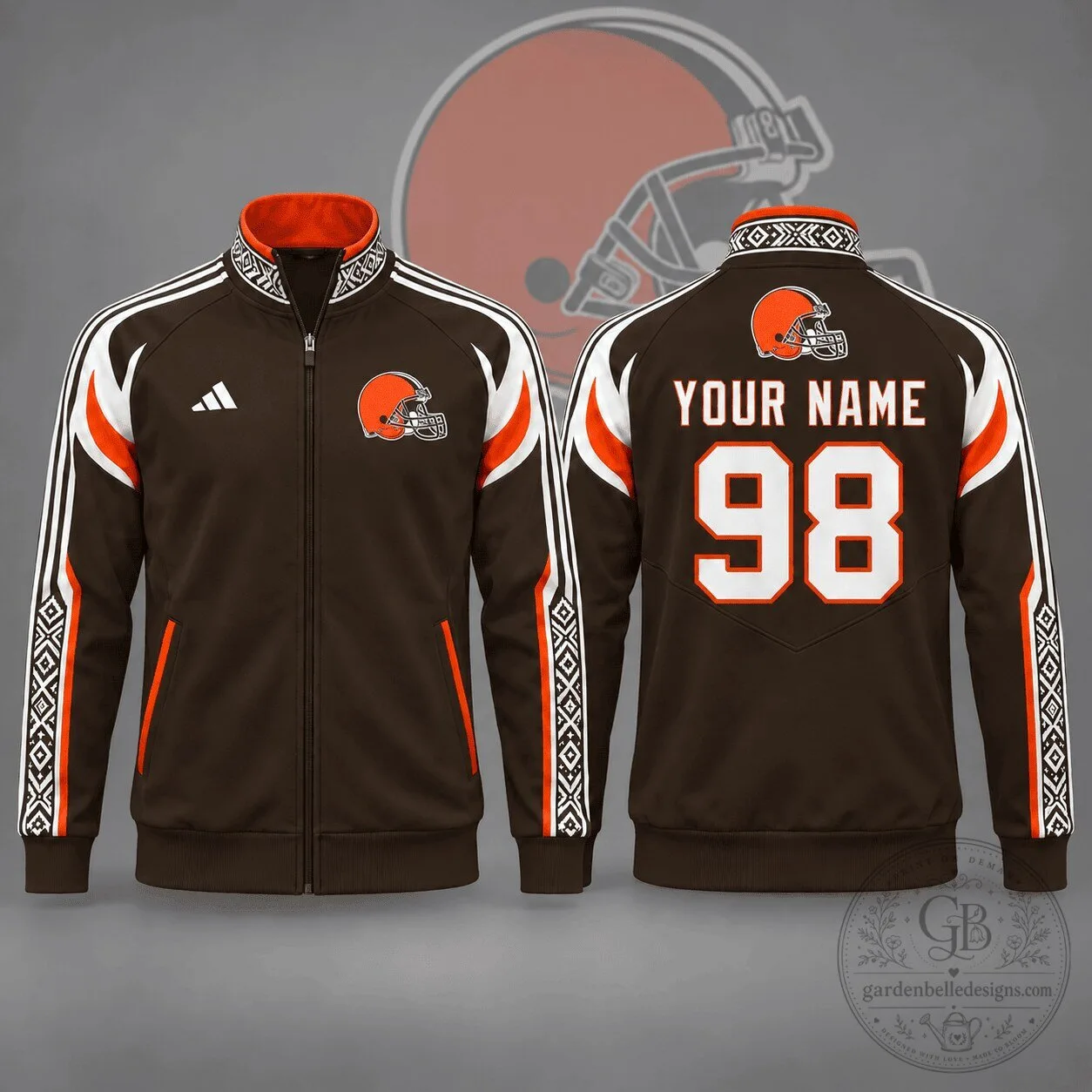 Cleveland Browns Personalized Name and Number Nordic Style Track Jacket