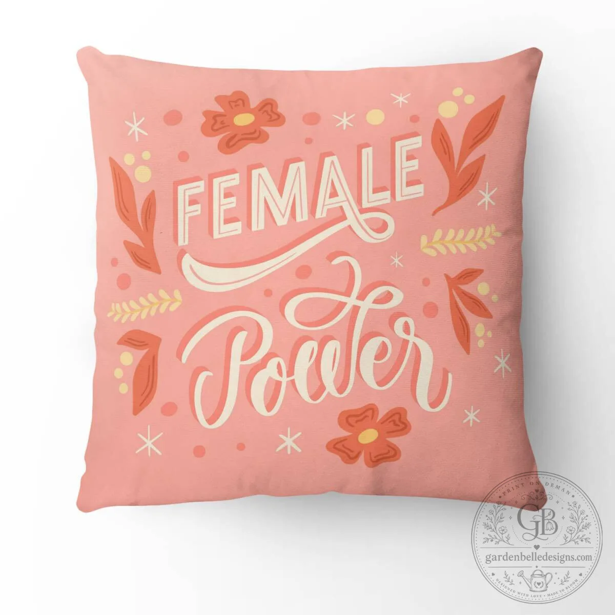 Female Power Floral Decorative Pillow 3 Female Power Floral Decorative Pillow