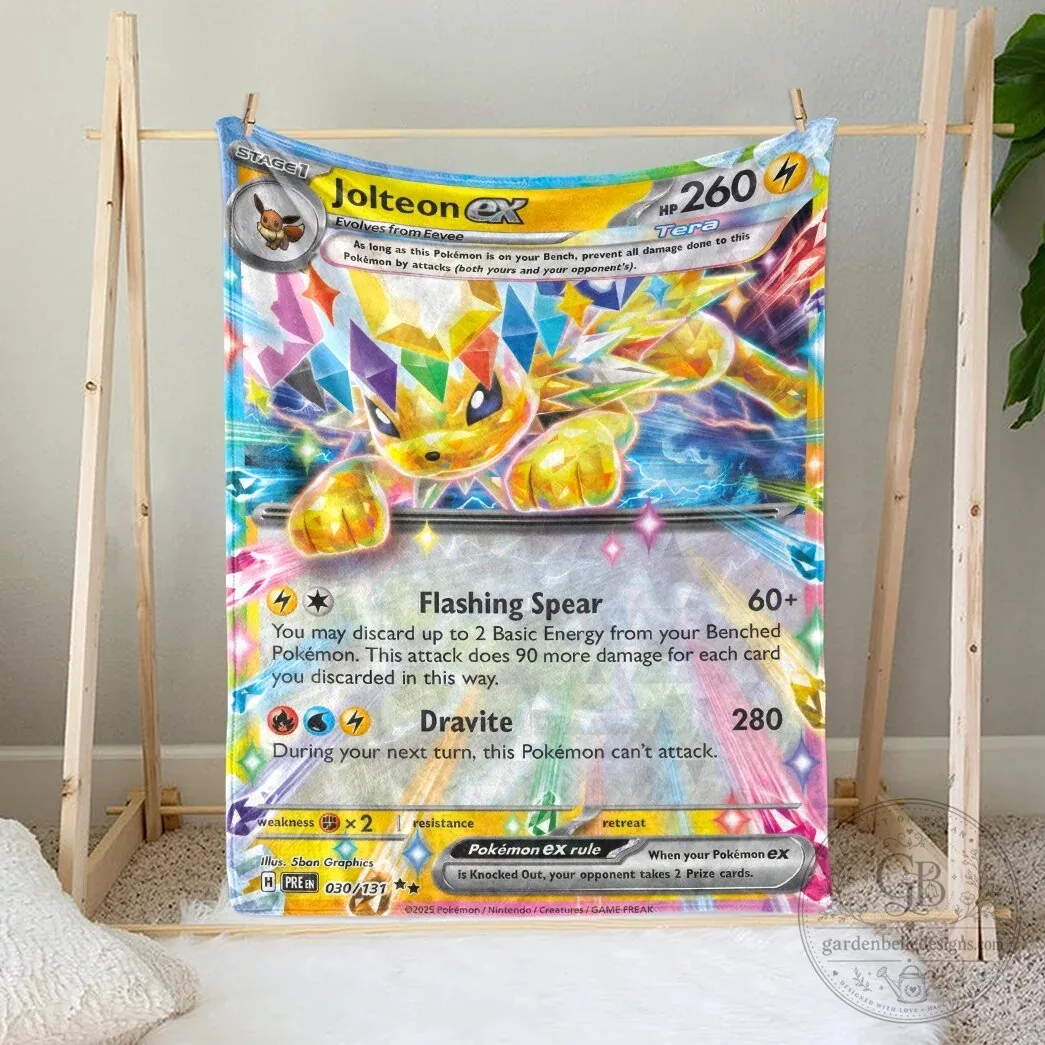 Jolteon EX Pokemon Trading Card Game Fleece Blanket