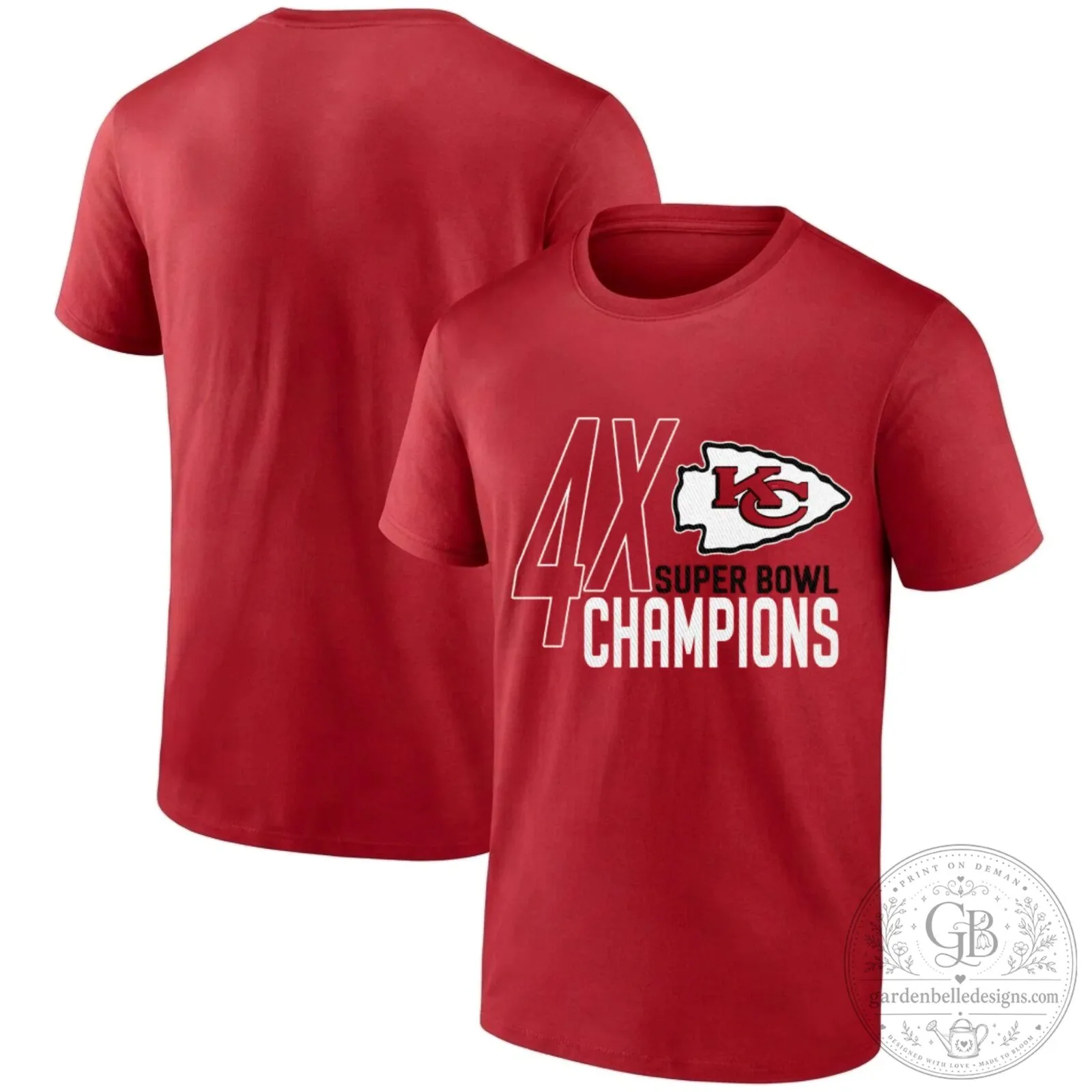 Kansas City Chiefs Four Times Super Bowl Champions Black T-Shirt 10 Kansas City Chiefs Four Times Super Bowl Champions Black T-Shirt