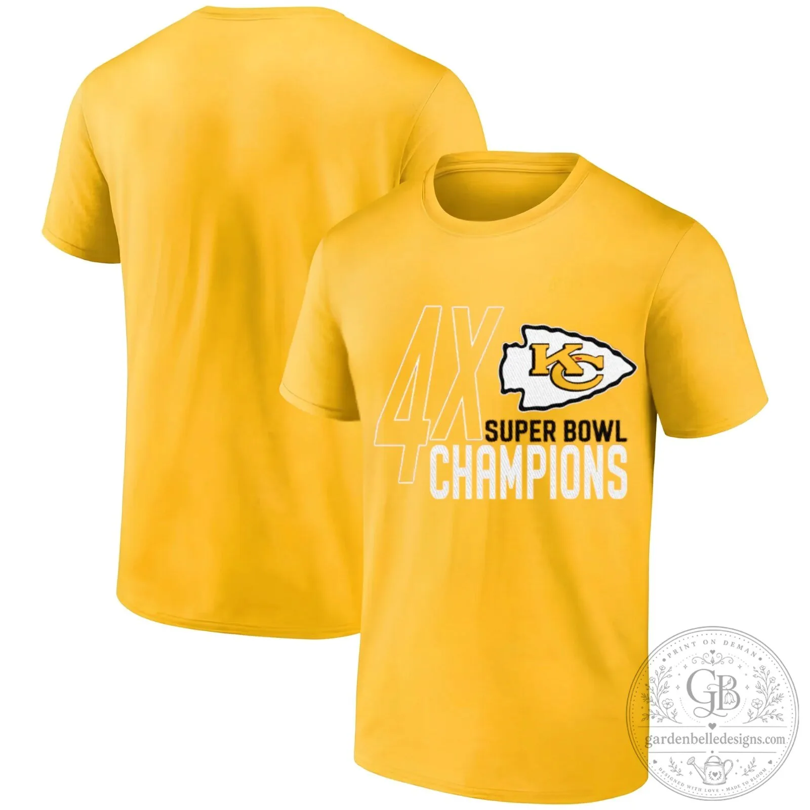 Kansas City Chiefs Four Times Super Bowl Champions Black T-Shirt 11 Kansas City Chiefs Four Times Super Bowl Champions Black T-Shirt