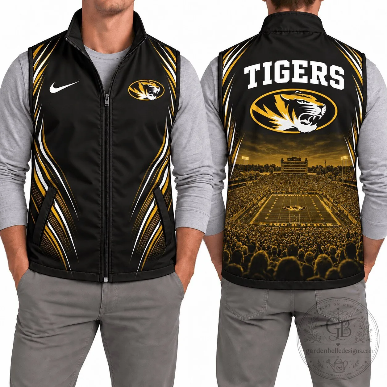 Missouri Tigers NCAA Football Stadium Full-Zip Puffer Vest