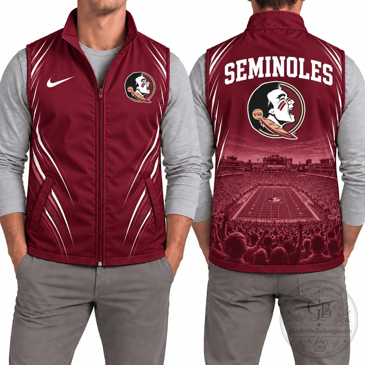 Florida State Seminoles Full-Zip Sleeveless Vest Jacket