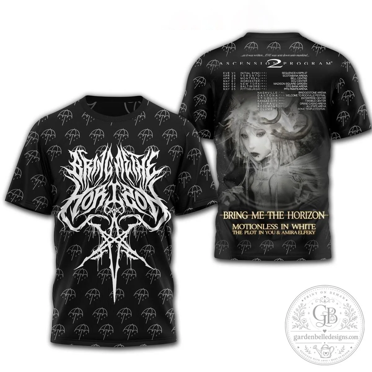 Bring Me The Horizon Motionless In White Tour Black T-Shirt