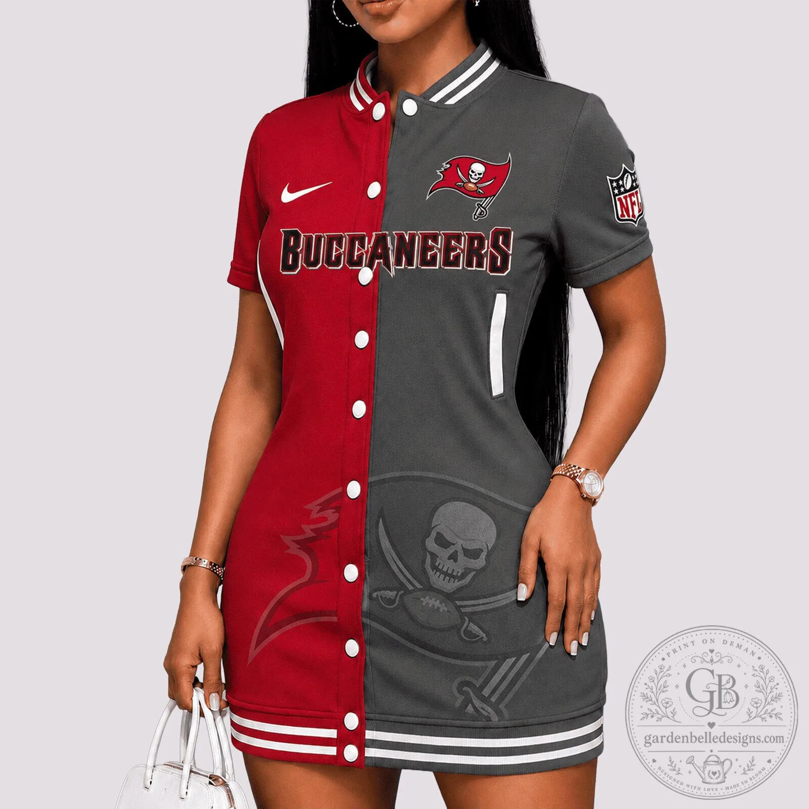 Tampa Bay Buccaneers Women's Football Varsity Jacket Dress