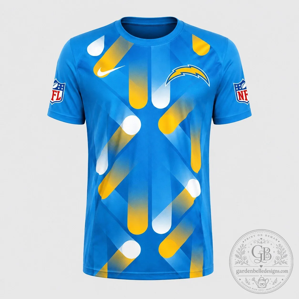 Los Angeles Chargers NFL All Over Print Performance Short Sleeve T-Shirt