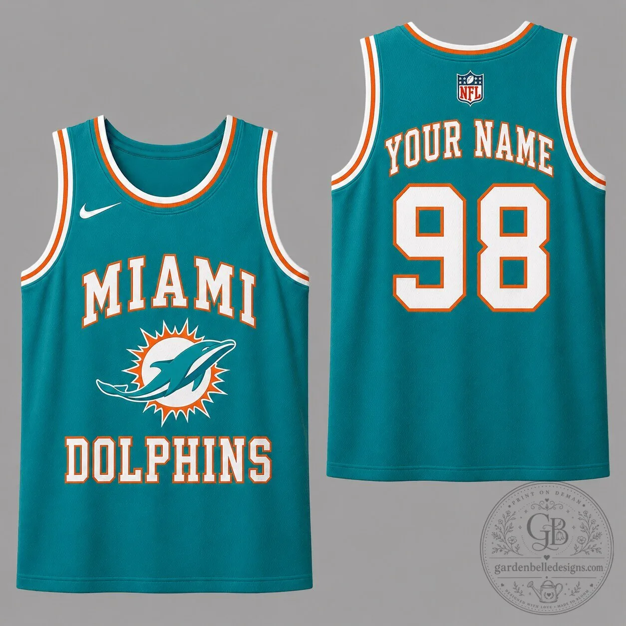 Miami Dolphins Personalized Football Jersey