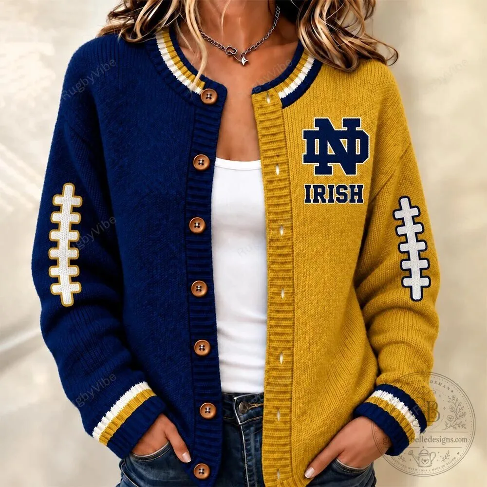 Notre Dame Fighting Irish Football Cardigan Sweater