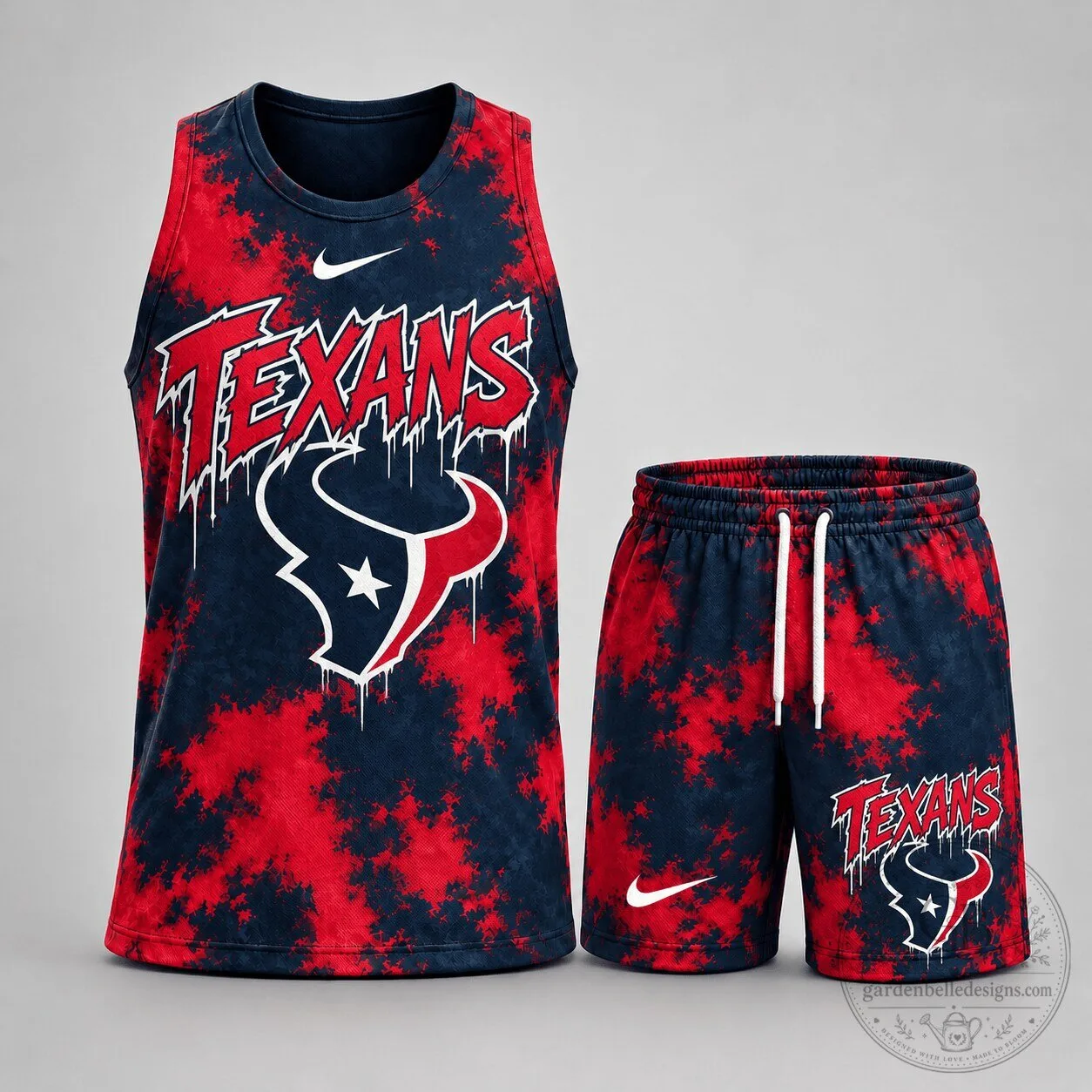 Houston Texans Urban Splash Dye Tank Top and Shorts Two-Piece Set