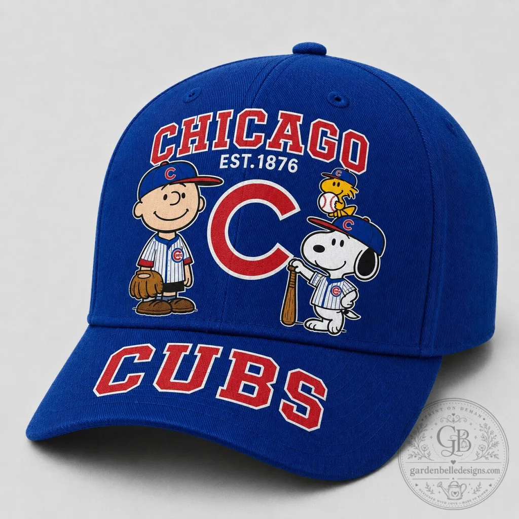 Chicago Cubs Baseball Snoopy Charlie Brown Woodstock Royal Blue Cap Hat Chicago Cubs Baseball Snoopy Charlie Brown Woodstock Royal Blue Cap Hat