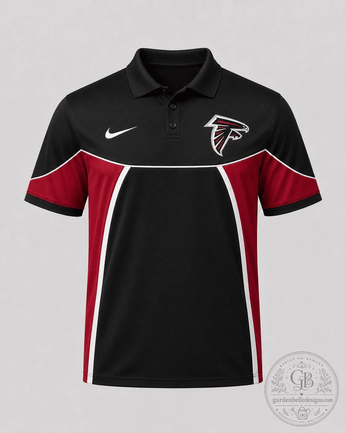 Atlanta Falcons Nike Black and Red Performance Polo Shirt