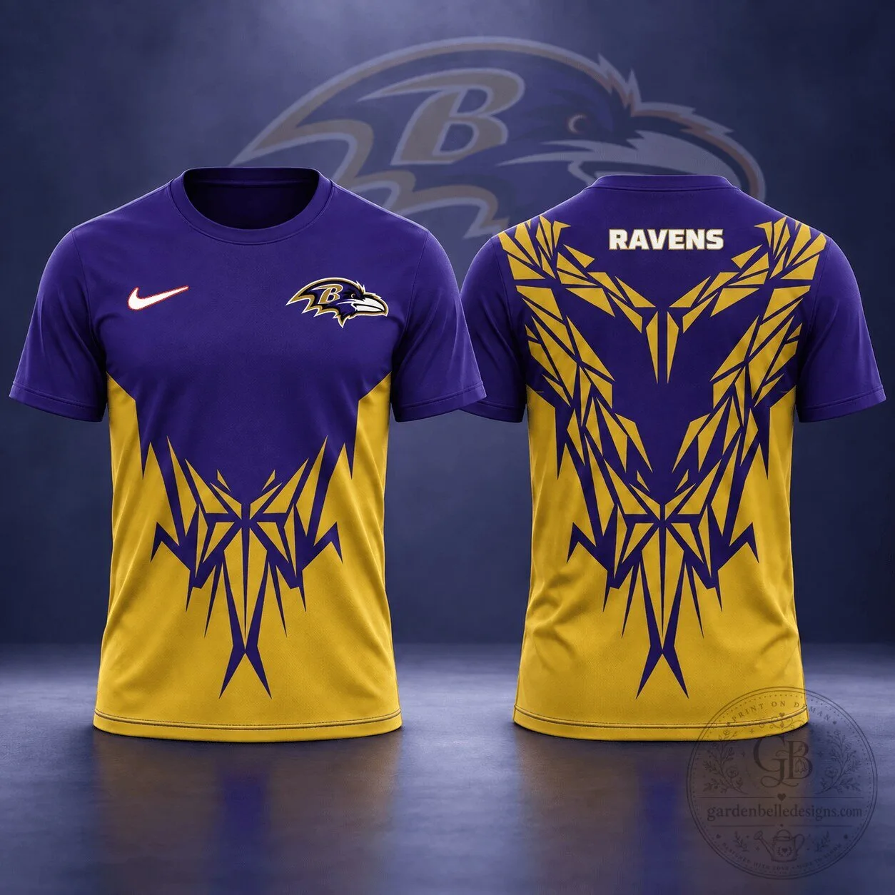 Baltimore Ravens NFL Fan Shirt, Tribal Graphic Football Team T-Shirt