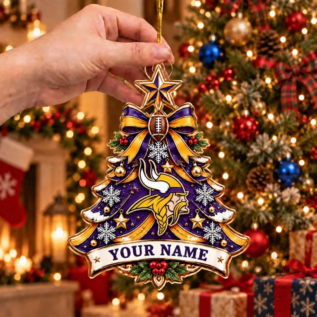 Minnesota Vikings Christmas Tree Ornament Custom Name Minnesota Vikings Christmas Tree Ornament Custom Name