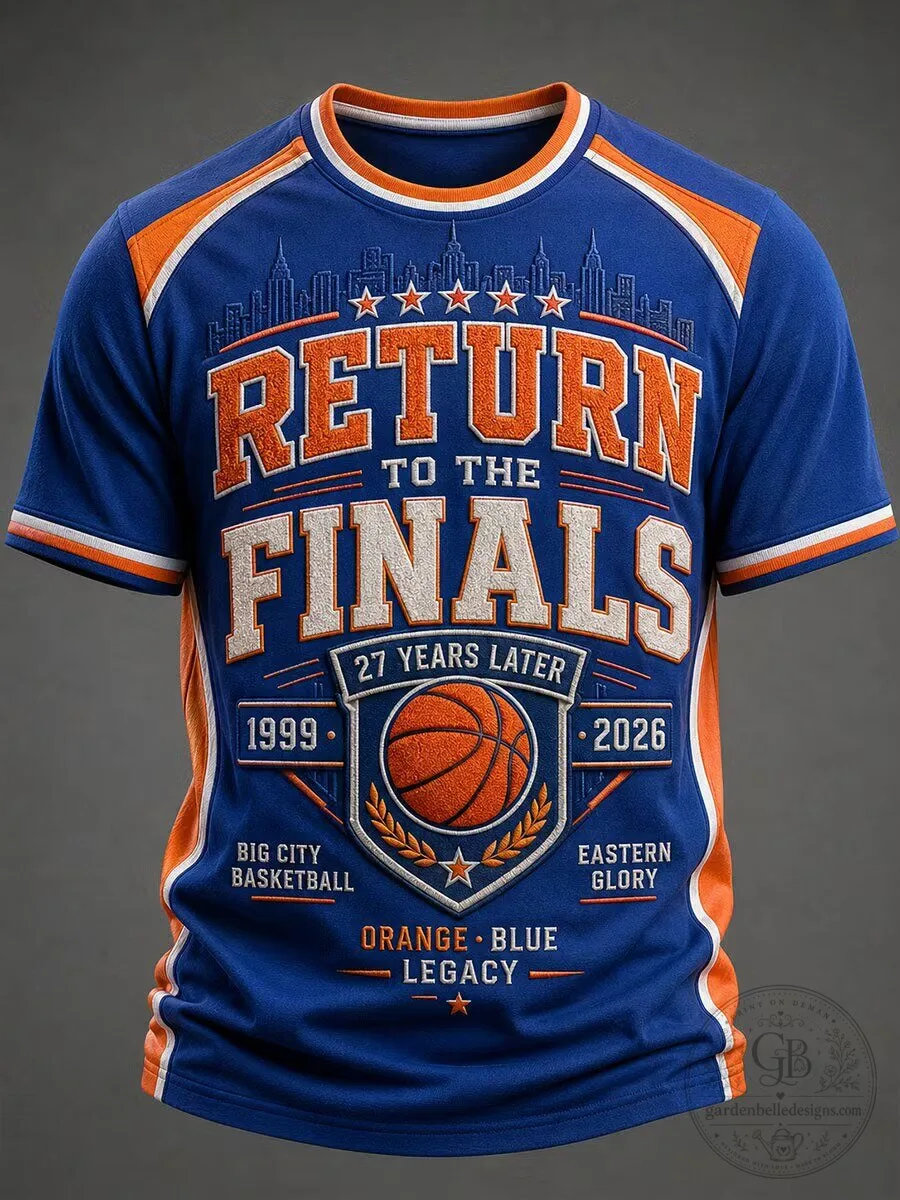 Men's Classic Basketball Fan Shirt Return To The Finals Orange Blue Legacy T-Shirt