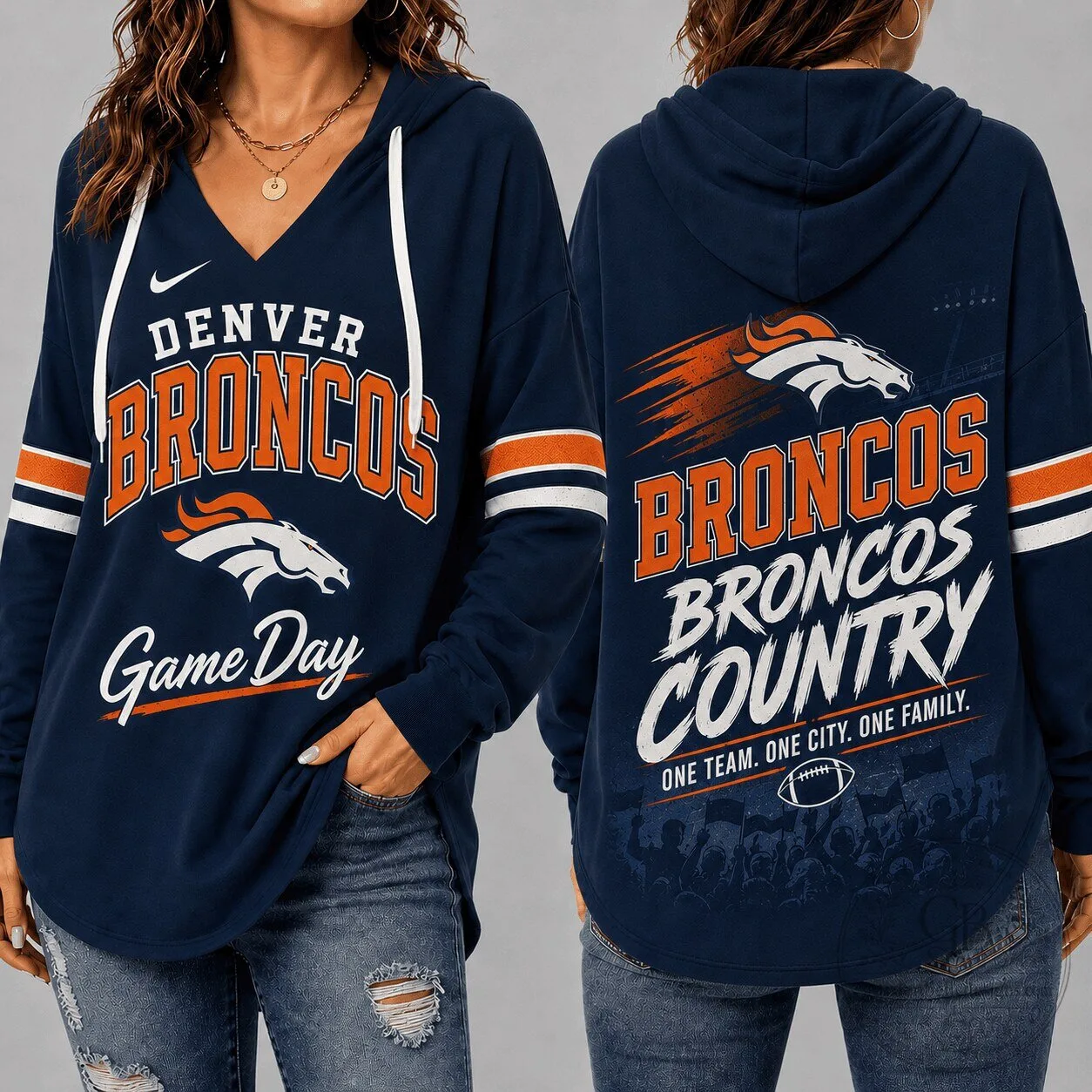 Denver Broncos Game Day Country One Team One City One Family Hoodie