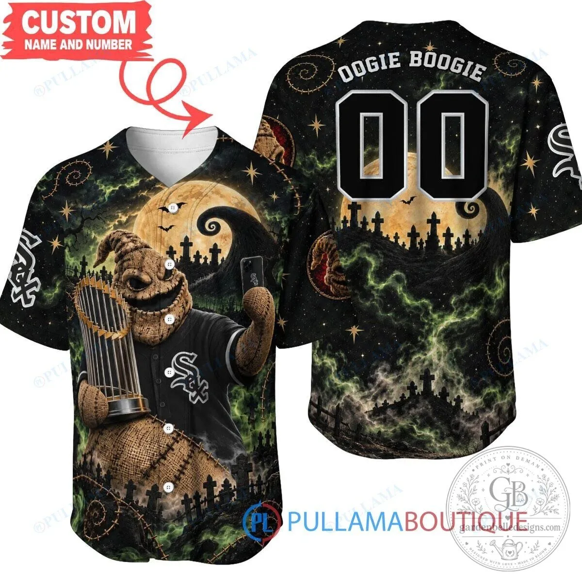 Oogie Boogie Chicago White Sox World Series Trophy Baseball Jersey
