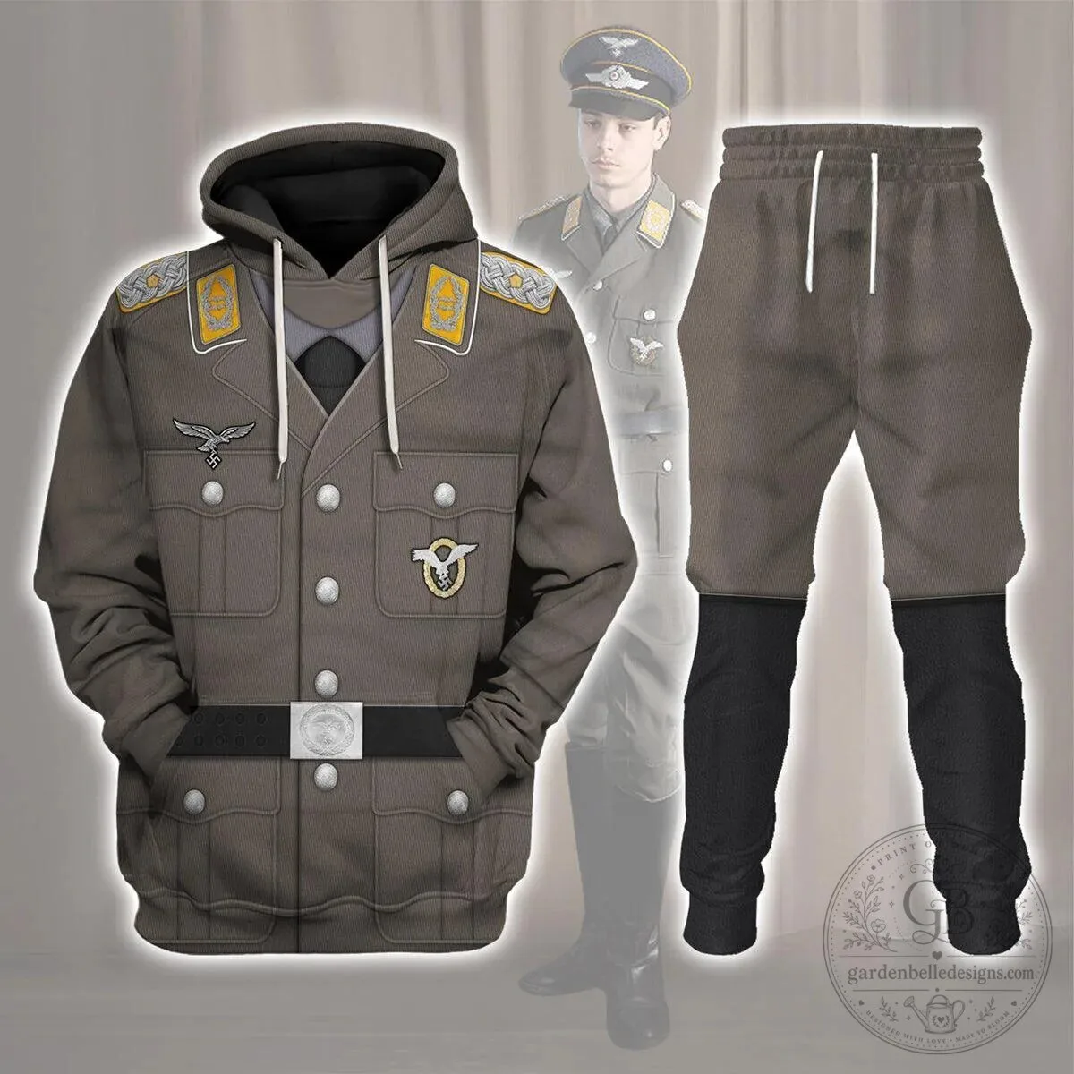 German Air Force Pilot Uniform Full Dress Costume Hoodie Sweatshirt