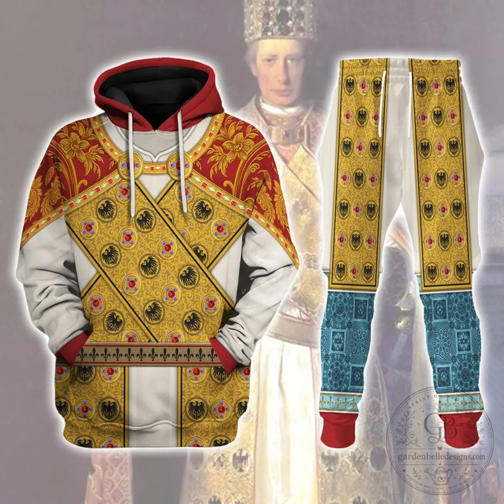 Holy Roman Emperor Imperial Dress Cosplay Costume Hoodie and Pants Set Holy Roman Emperor Imperial Dress Cosplay Costume Hoodie and Pants Set