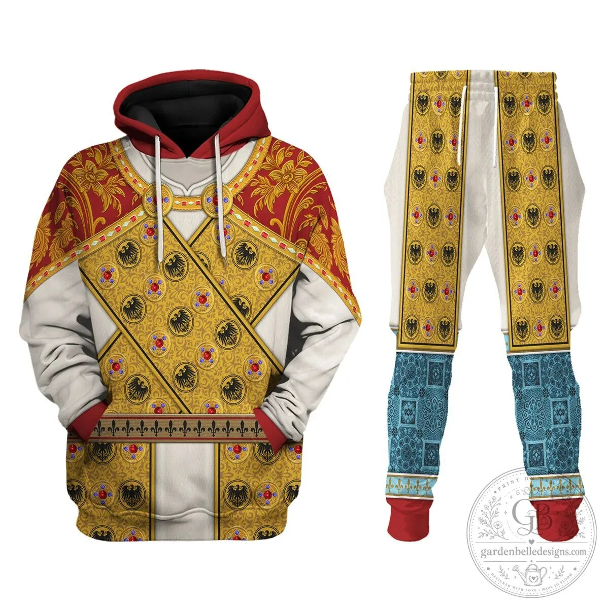 Holy Roman Emperor Imperial Dress Cosplay Costume Hoodie and Pants Set 22 Holy Roman Emperor Imperial Dress Cosplay Costume Hoodie and Pants Set