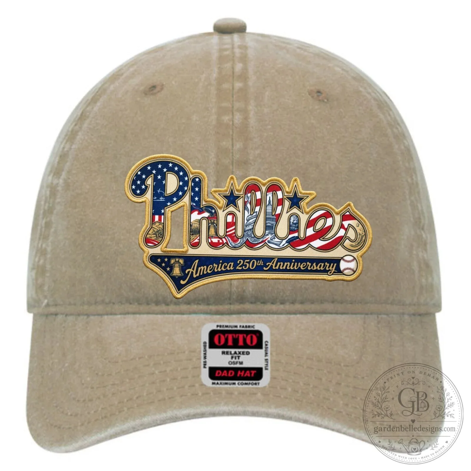 Philadelphia Phillies America 250th Anniversary Embroidered White Dad Hat 13 Philadelphia Phillies America 250th Anniversary Embroidered White Dad Hat