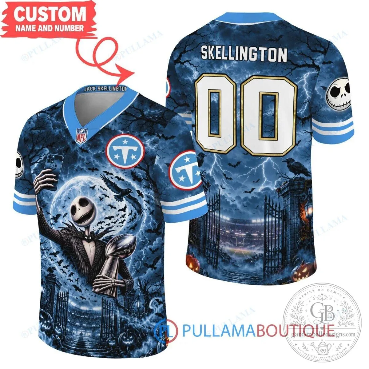 Tennessee Titans Jack Skellington Halloween Football Jersey