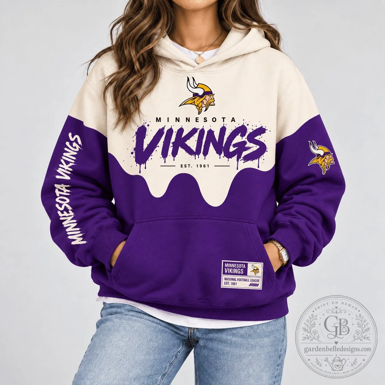 Minnesota Vikings National Football League Paint Splatter Hoodie