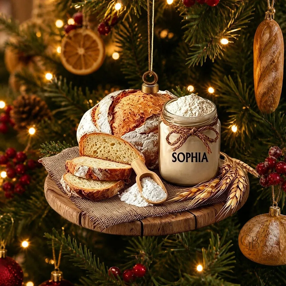 Personalized Sophia Bread Lover Christmas Holiday Keepsake Ornament