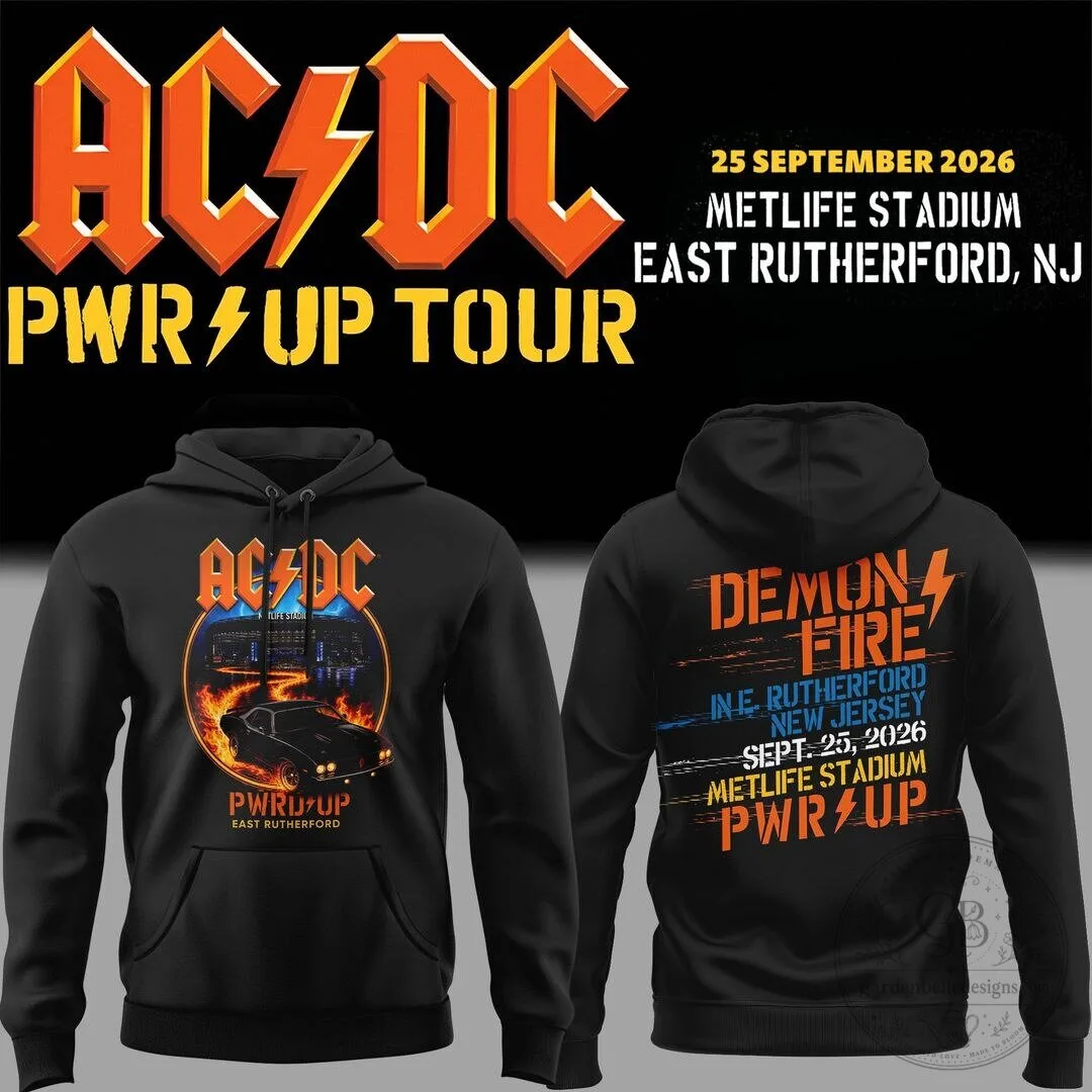ACDC Power Up Tour MetLife Stadium Concert Black Hoodie