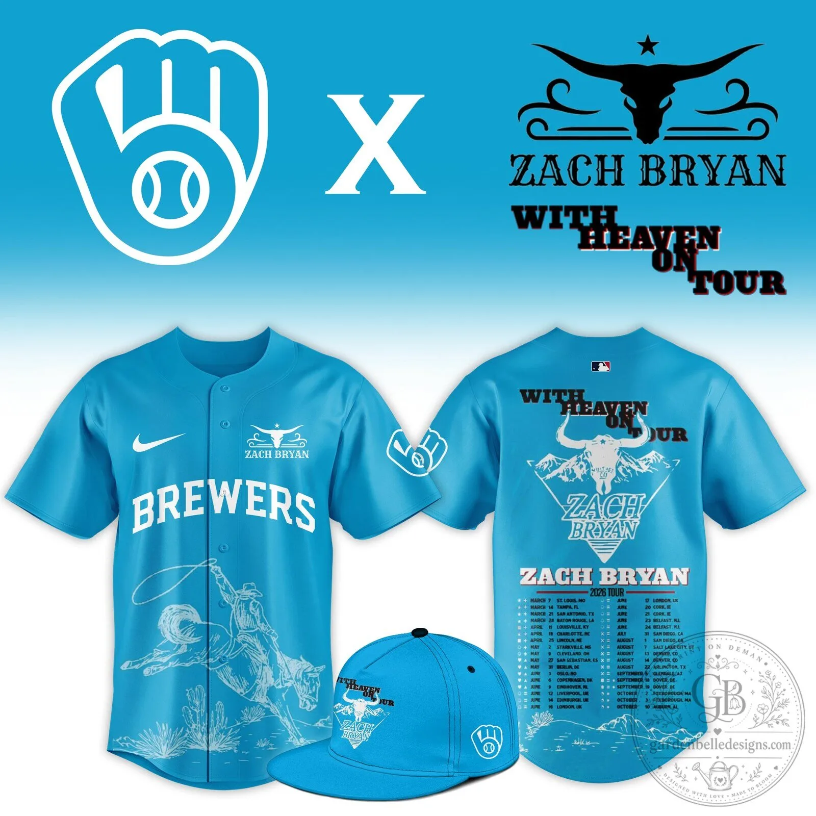 .MIL x Zach Bryan With Heaven On Tour Limited Jersey