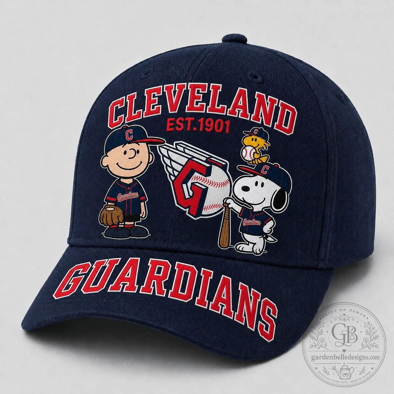 Cleveland Guardians Snoopy Woodstock Baseball Cap Hat