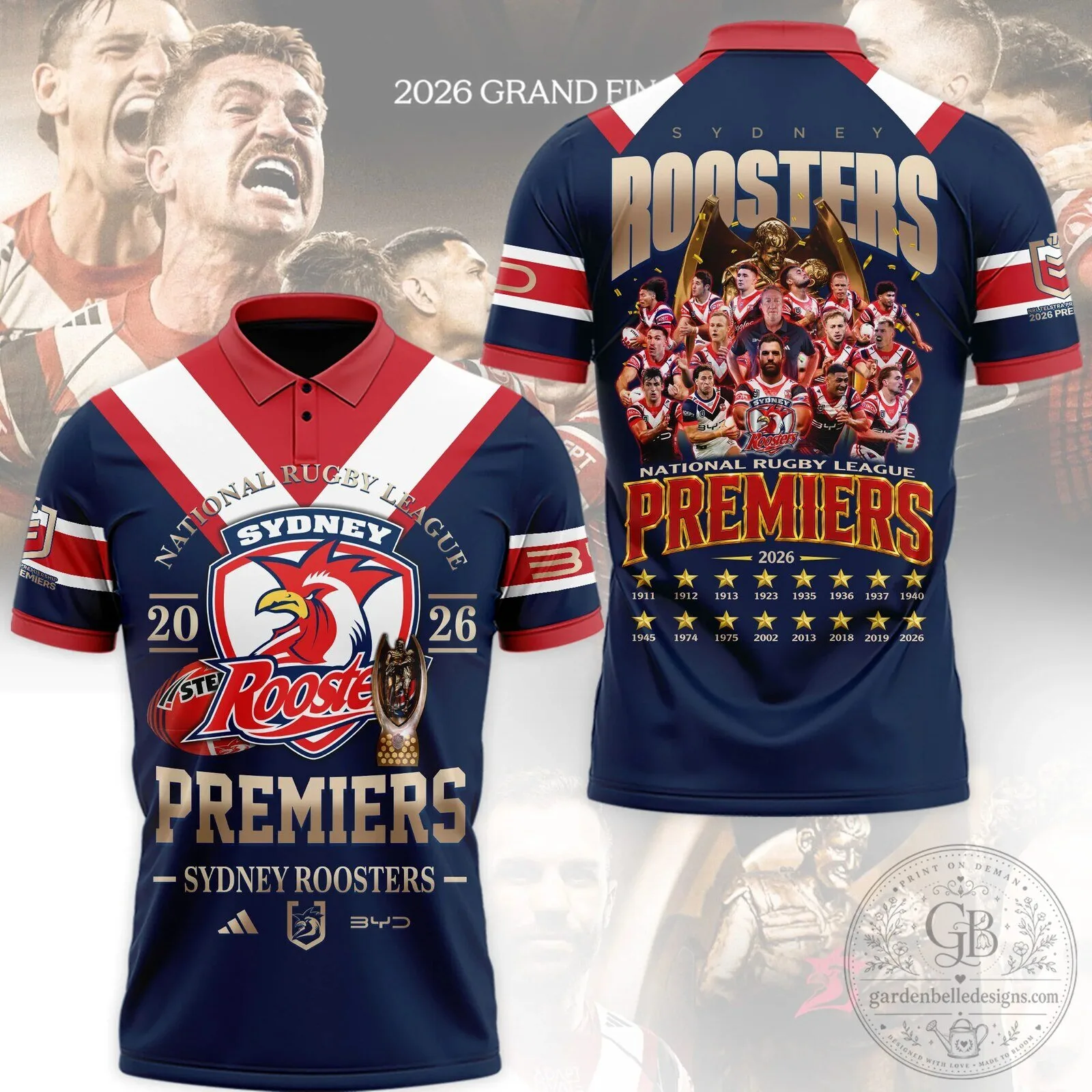 2026 Polo Shirt of National Rugby League Champions Sydney Roosters