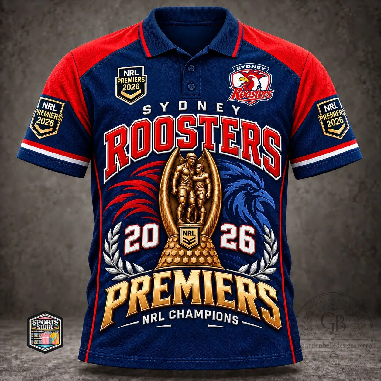 Sydney Roosters NRL Premiers 2026 Rugby League Polo Shirt