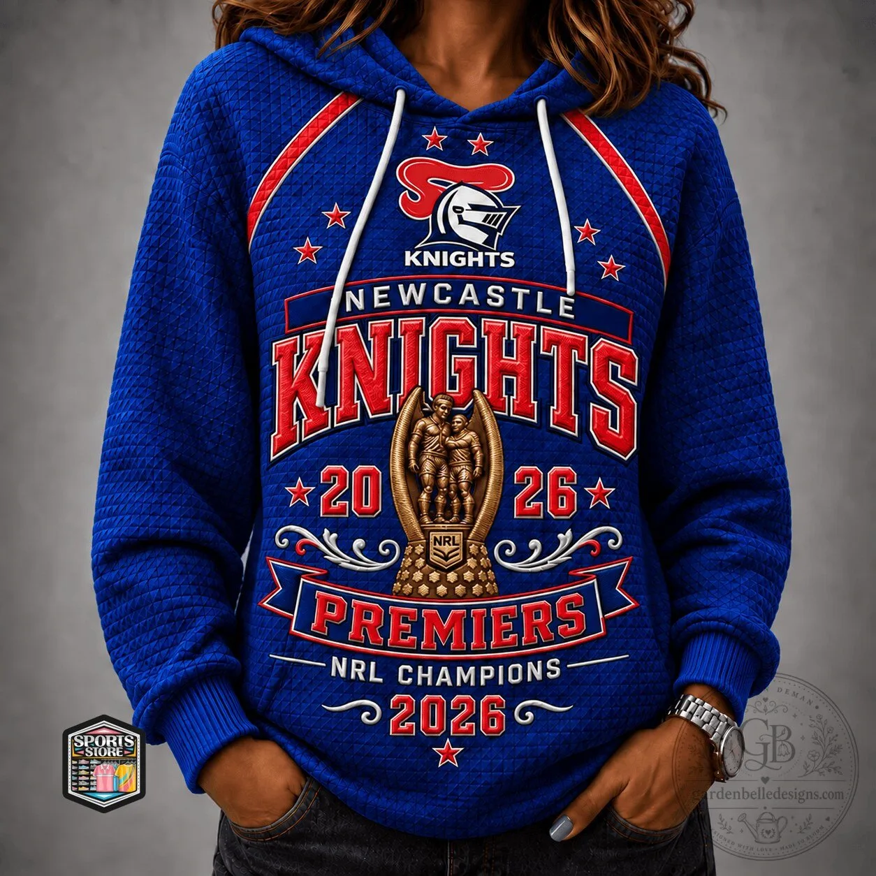 Newcastle Knights NRL Champions Premiers 2026 Rugby League Hoodie 2 Newcastle Knights NRL Champions Premiers 2026 Rugby League Hoodie