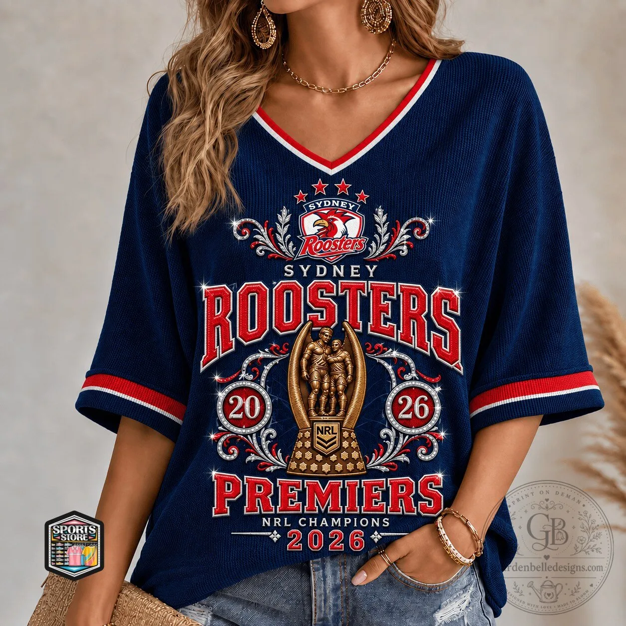 Sydney Roosters National Rugby League Premiers 2026 Champions T-Shirt 5 Sydney Roosters National Rugby League Premiers 2026 Champions T-Shirt