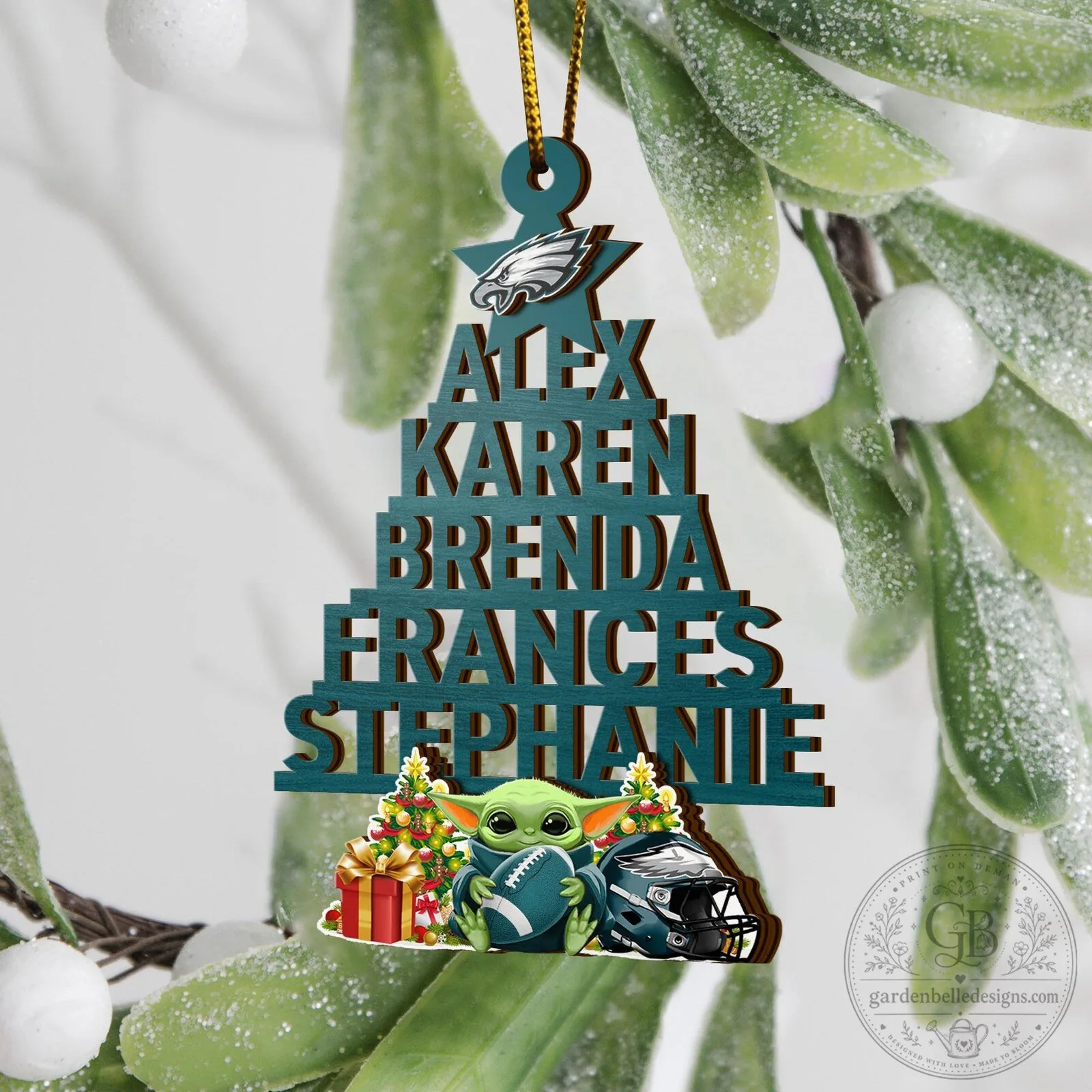 Philadelphia Eagles Christmas Tree Custom Name Wooden Ornament 18 Philadelphia Eagles Christmas Tree Custom Name Wooden Ornament