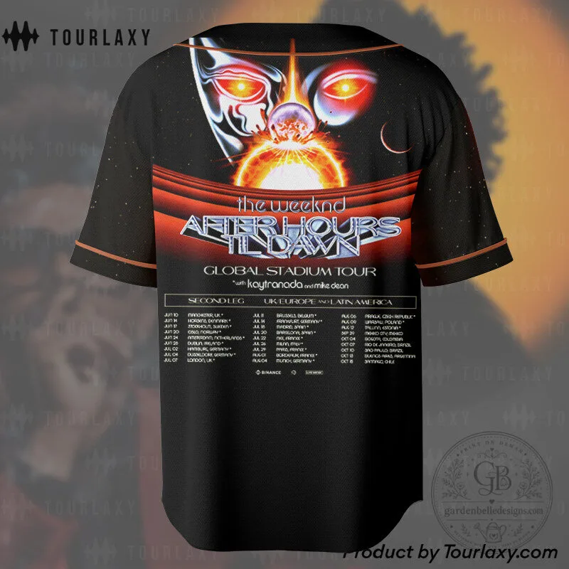 The Weeknd After Hours Til Dawn Tour Baseball Jersey 10 The Weeknd After Hours Til Dawn Tour Baseball Jersey