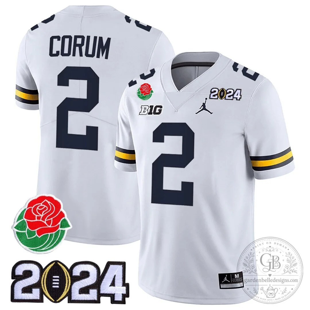 Michigan Wolverines J.J. McCarthy Number 9 Rose Bowl 2024 College Football Playoff Jersey 17 Michigan Wolverines J.J. McCarthy Number 9 Rose Bowl 2024 College Football Playoff Jersey