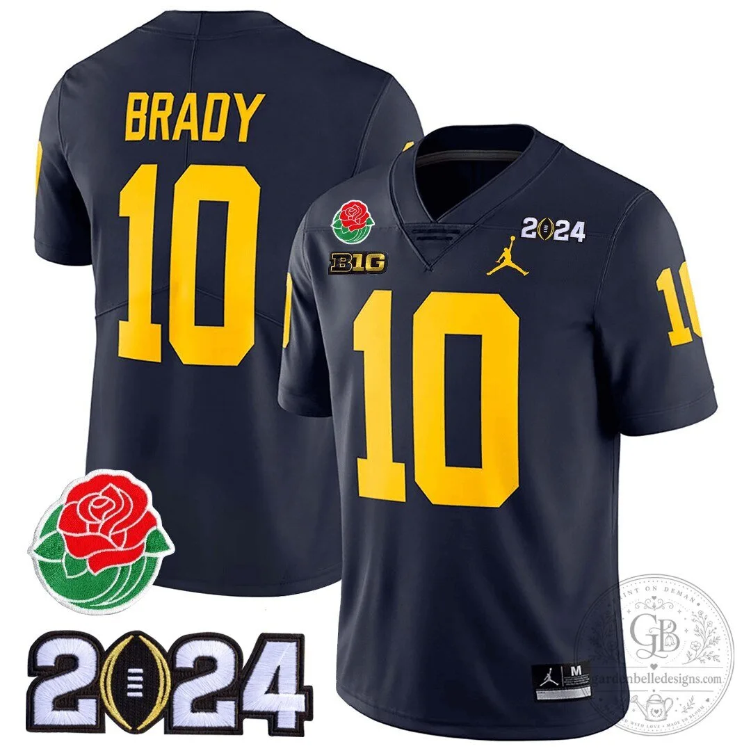 Michigan Wolverines J.J. McCarthy Number 9 Rose Bowl 2024 College Football Playoff Jersey 23 Michigan Wolverines J.J. McCarthy Number 9 Rose Bowl 2024 College Football Playoff Jersey