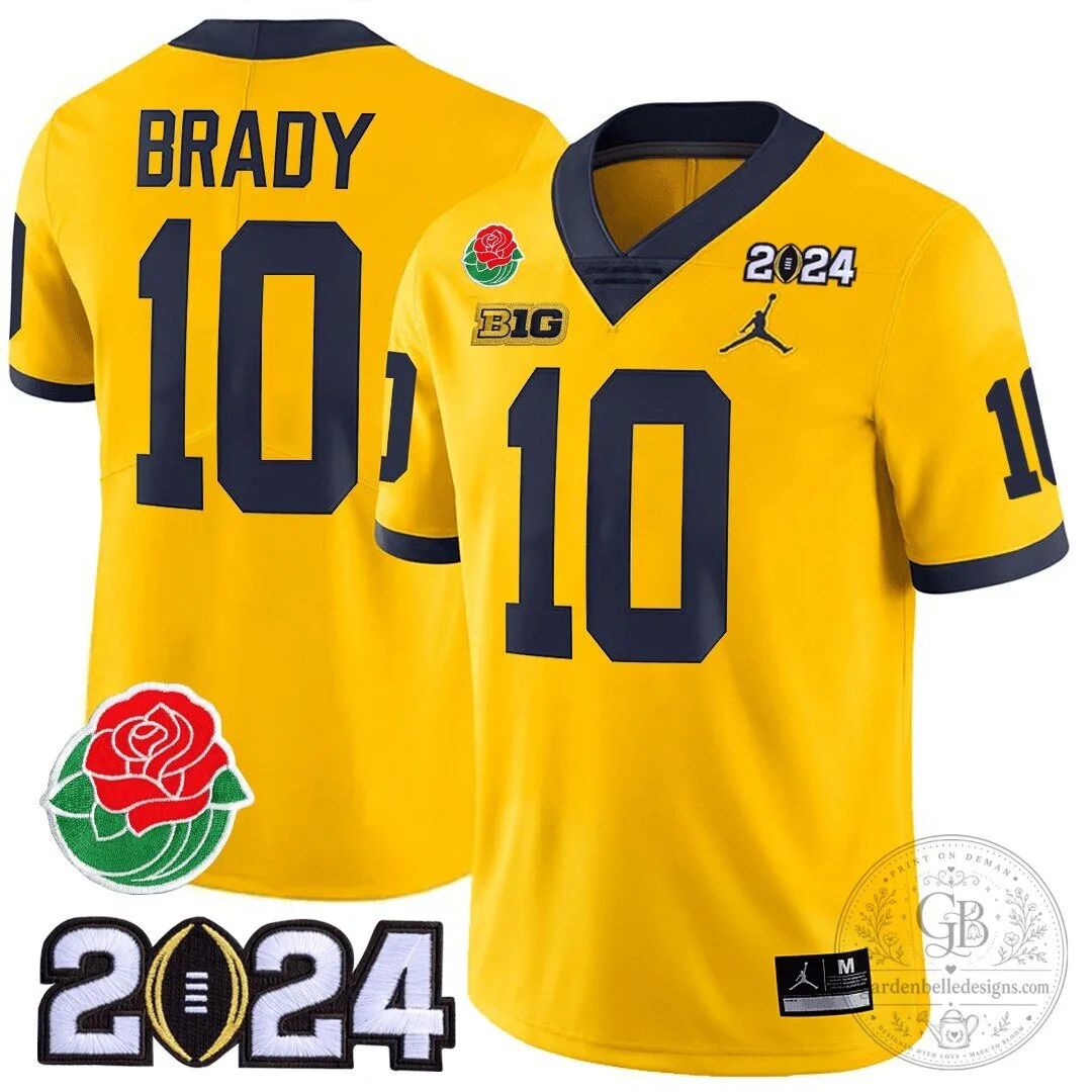 Michigan Wolverines J.J. McCarthy Number 9 Rose Bowl 2024 College Football Playoff Jersey 27 Michigan Wolverines J.J. McCarthy Number 9 Rose Bowl 2024 College Football Playoff Jersey