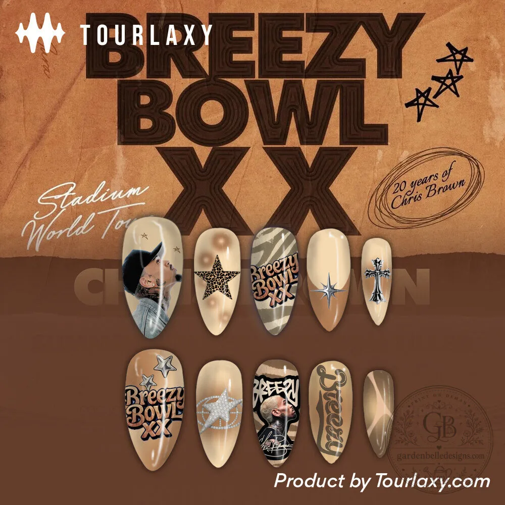 Chris Brown Breezy Bowl XX Press-On Nails Set