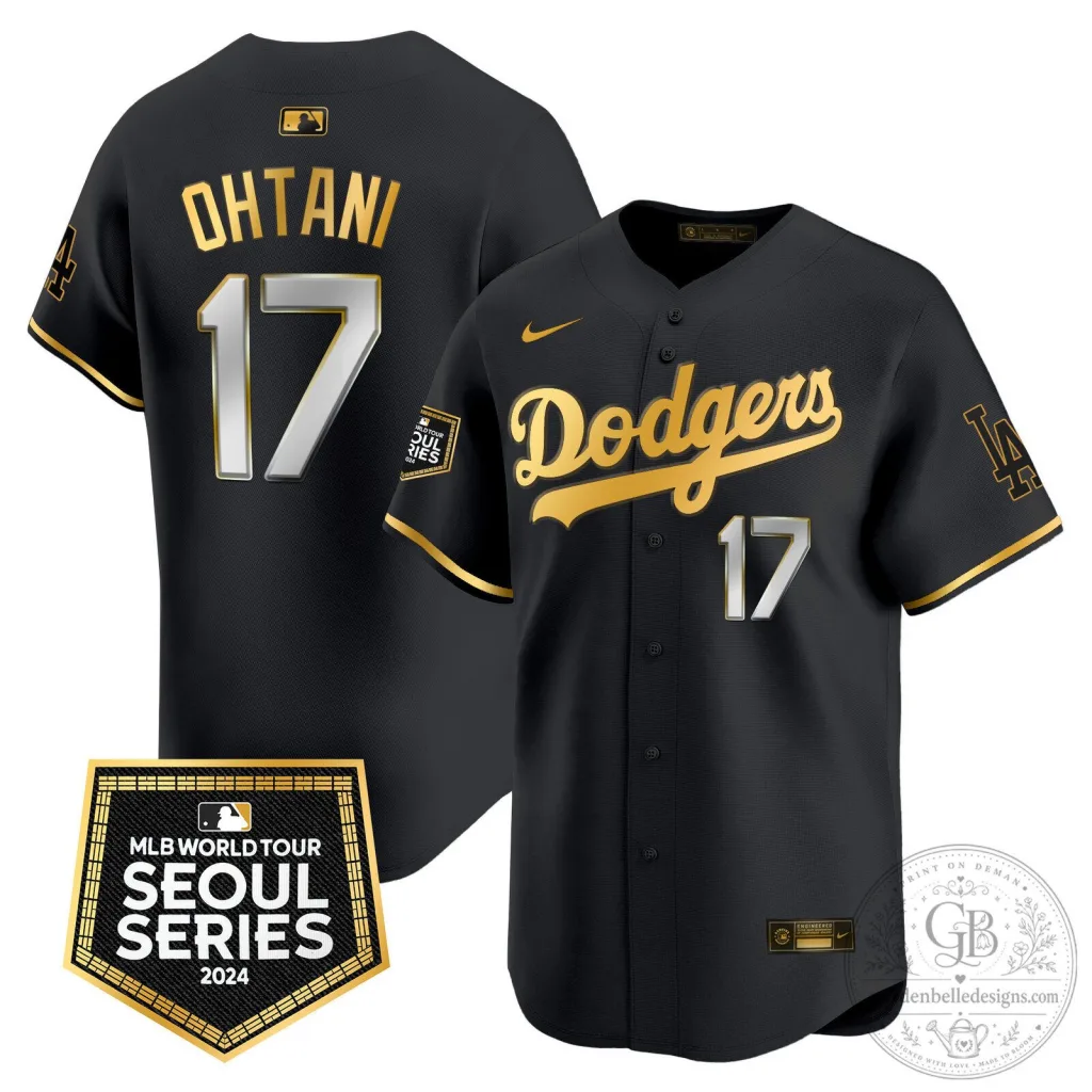 Los Angeles Dodgers Shohei Ohtani 2024 Seoul Series Black Baseball Jersey Los Angeles Dodgers Shohei Ohtani 2024 Seoul Series Black Baseball Jersey