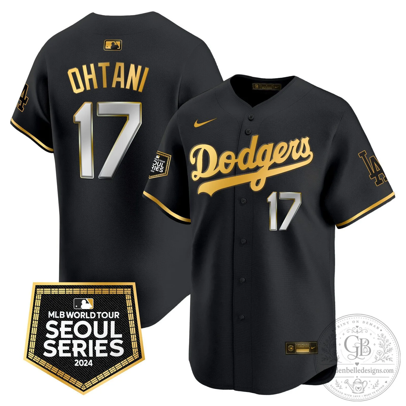 Los Angeles Dodgers Shohei Ohtani 2024 Seoul Series Black Baseball Jersey