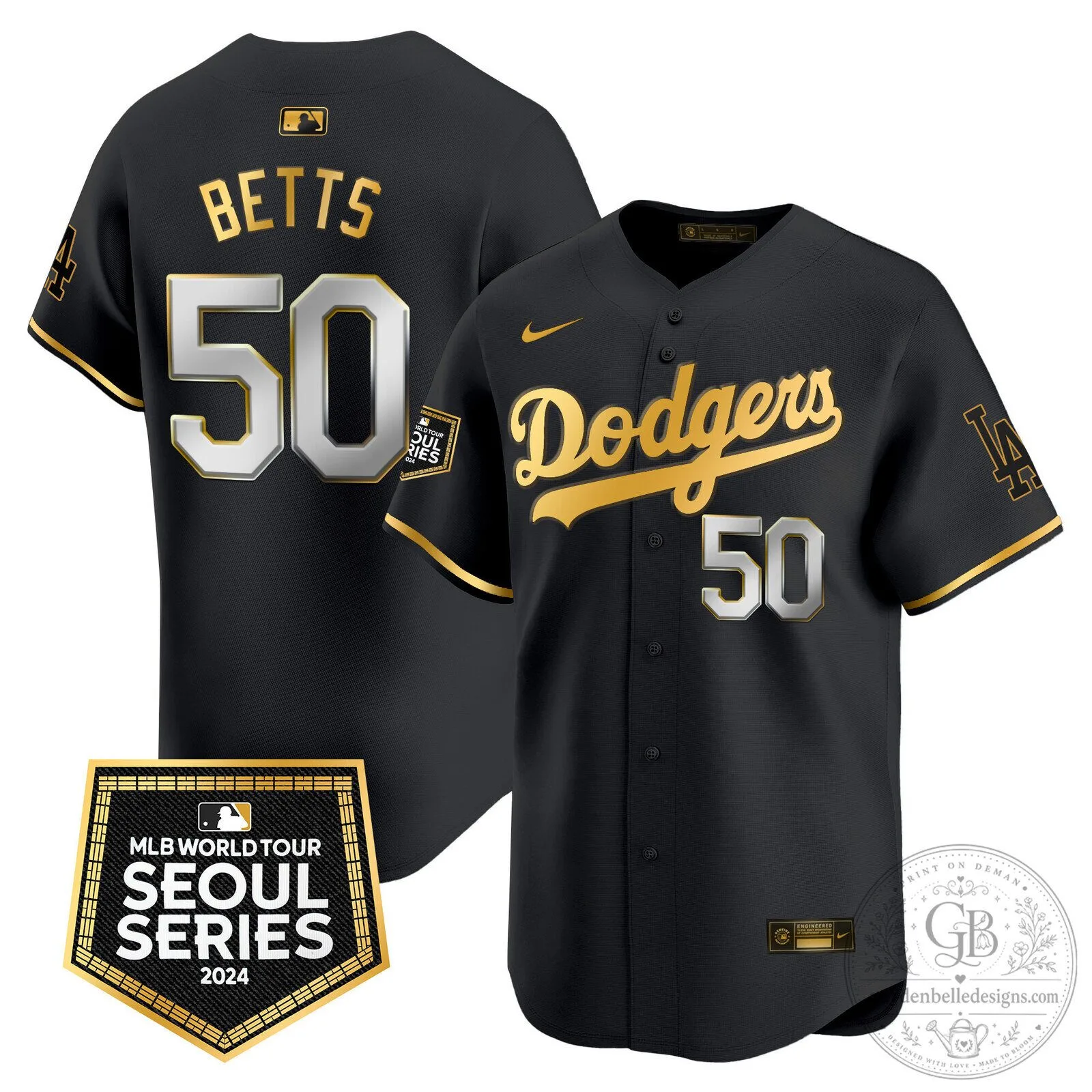 Los Angeles Dodgers Shohei Ohtani 2024 Seoul Series Black Baseball Jersey 56 Los Angeles Dodgers Shohei Ohtani 2024 Seoul Series Black Baseball Jersey