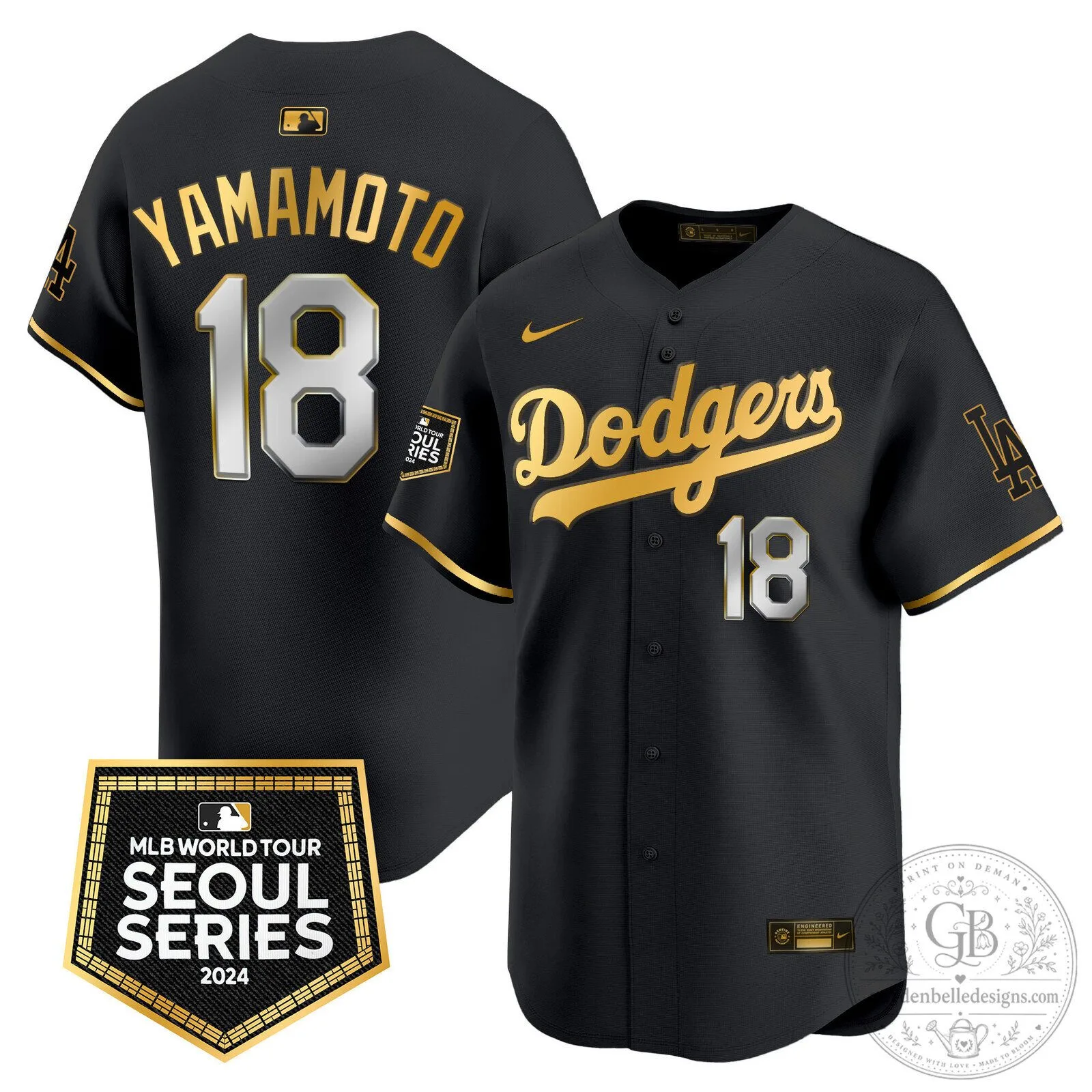 Los Angeles Dodgers Shohei Ohtani 2024 Seoul Series Black Baseball Jersey 60 Los Angeles Dodgers Shohei Ohtani 2024 Seoul Series Black Baseball Jersey
